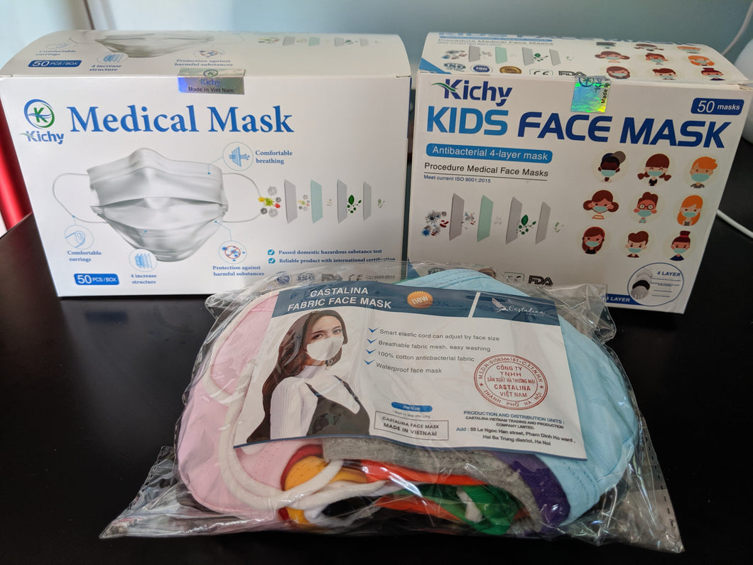 Family Saving Bundle - Adult Medical Mask, Kid Medical Mask, & Kid Cotton Mask - 10% Off